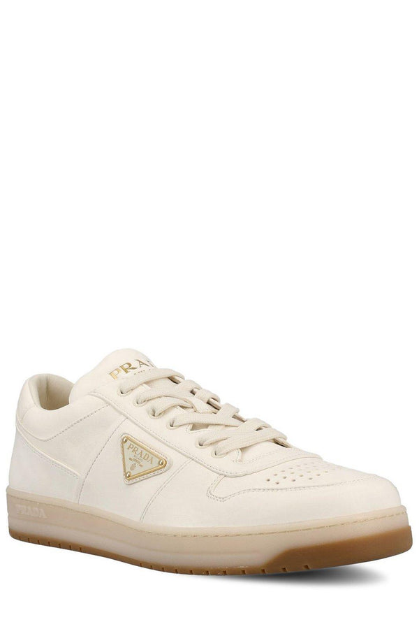 Prada Enamel-triangle Lace-up Sneakers - Men