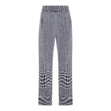 Burberry Wraped Houndstooth Jacquard Wide-leg Trousers - Women