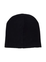 Moncler Black Beanie With Heart-shaped Logo Patch In Wool Blend Man - Men