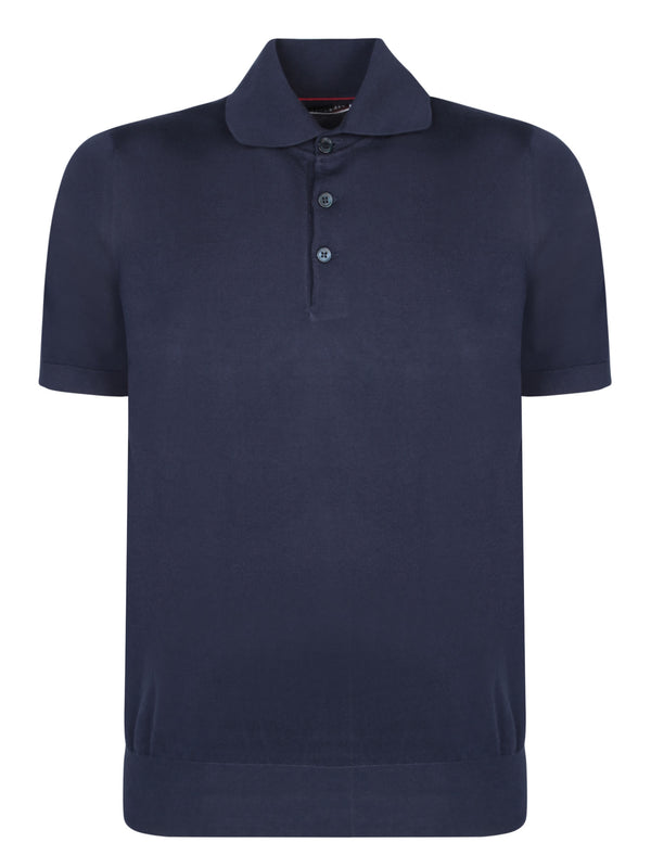 Brunello Cucinelli Short Sleeves Blue Polo Shirt - Men