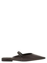 Brunello Cucinelli Soft Nappa Open Flats With Precious Strap - Women