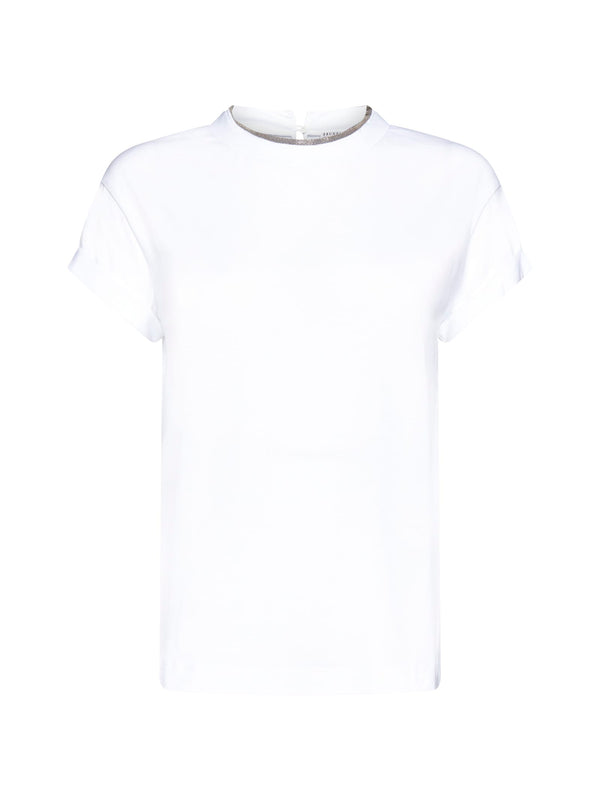 Brunello Cucinelli Cotton T-shirt With Monile Detail - Women