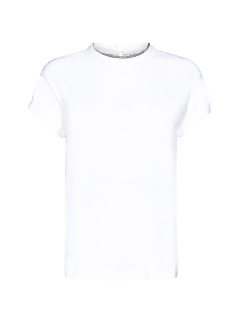 Brunello Cucinelli Cotton T-shirt With Monile Detail - Women