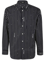 Versace Informal Shirt Striped Poplin Fabric Nautical Stripe Customization - Men