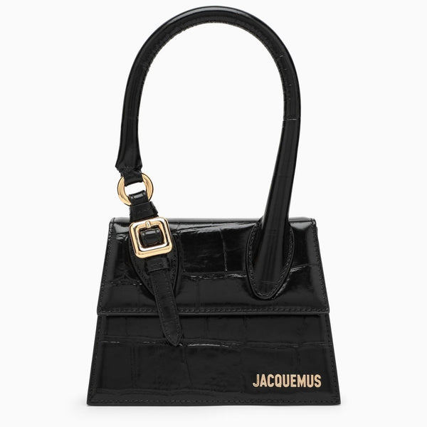Jacquemus Le Chiquito Moyen Boucle Black Embossed Leather Bag - Women