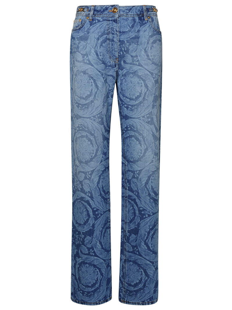 Versace barocco Blue Cotton Jeans - Women