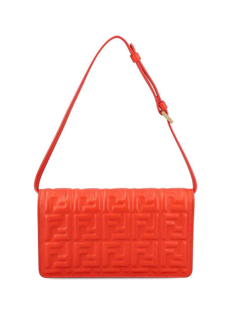 Fendi Logo Embossed Shoulder Bag - Women