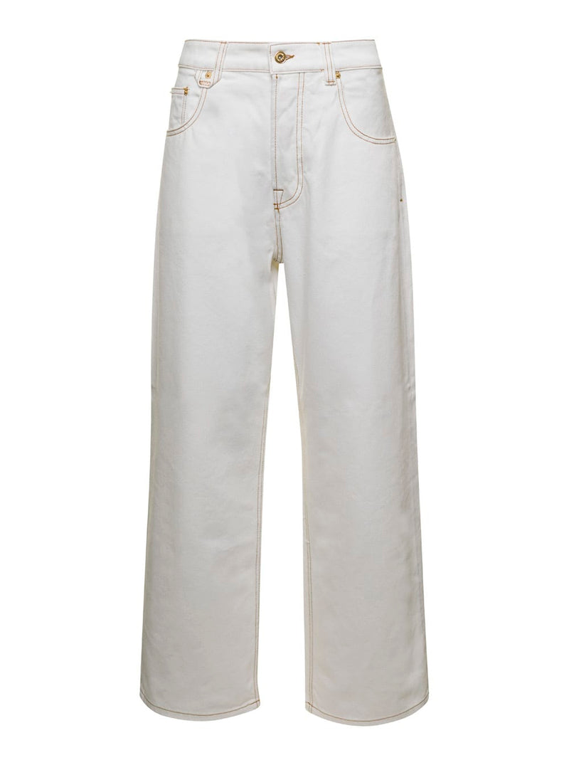 Jacquemus White la De Nîmes Oversize Jeans In Cotton Woman - Women