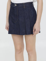 Bottega Veneta Pleated Denim Skirt - Women