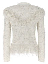 Balmain glittered Fringed Short Jacket - Women