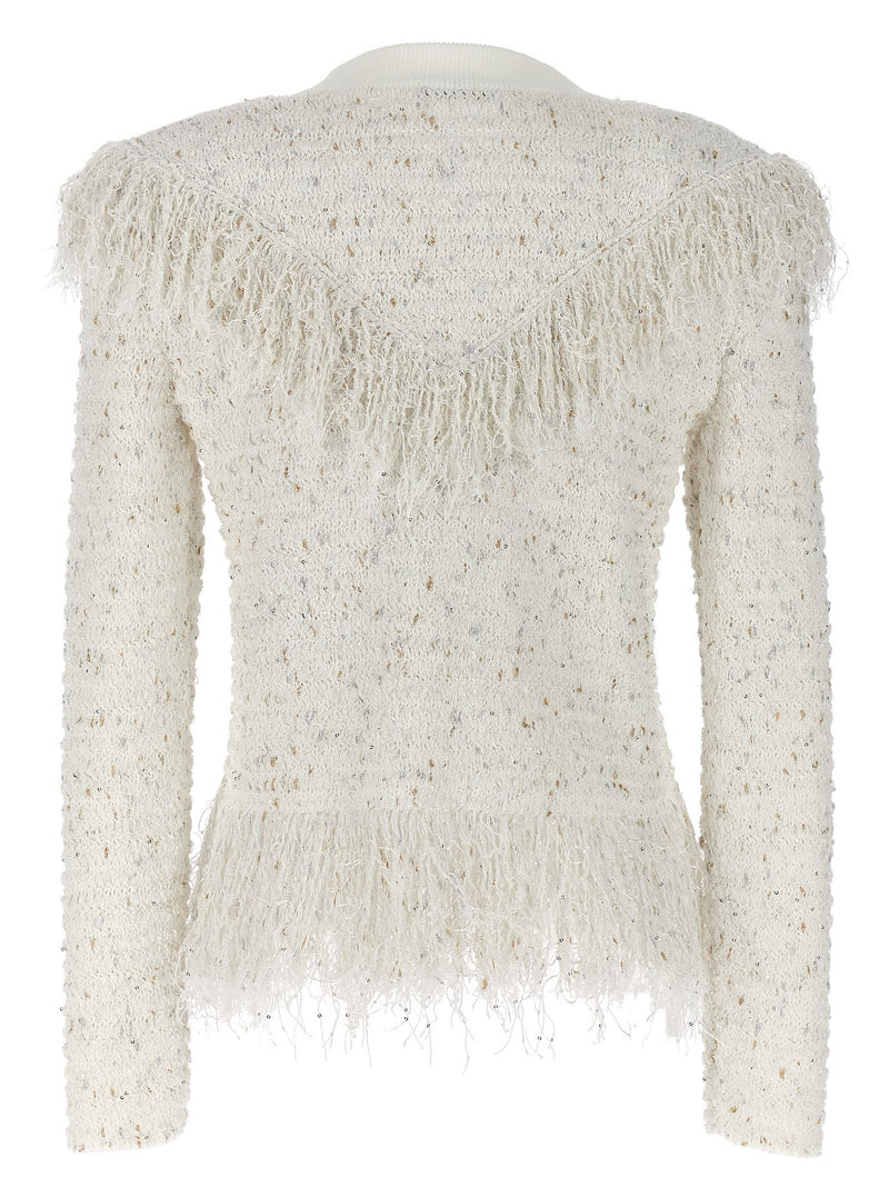 Balmain glittered Fringed Short Jacket - Women