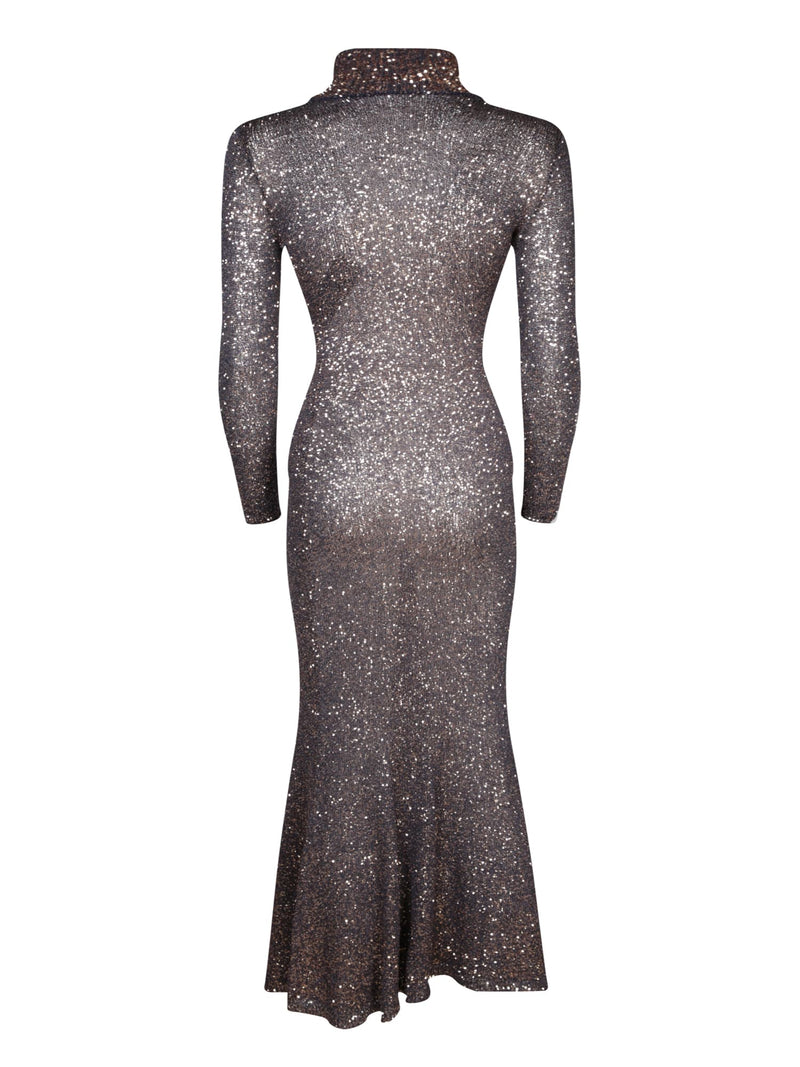 Balenciaga Maxi Sequin Black/silver Dress - Women