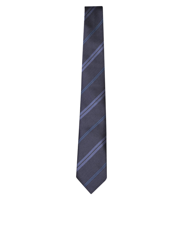 Tom Ford Regimental Patterned Blue Tie - Men