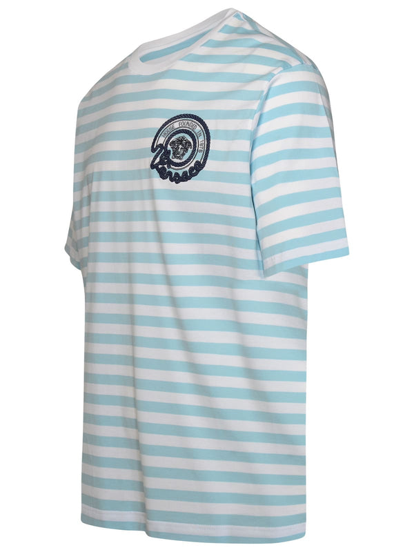 Versace Light Blue Cotton T-shirt - Men