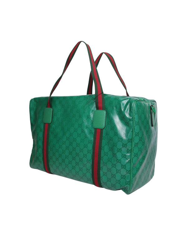 Gucci Large Duffle Bag With Web - Men - Piano Luigi