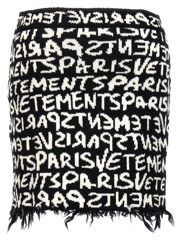 VETEMENTS graffiti Monogram Skirt - Women