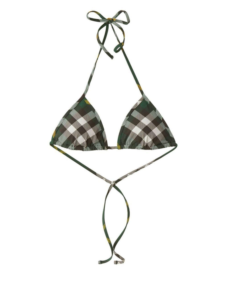 Burberry Checked Halterneck Bikini Top - Women