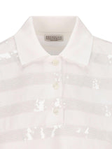 Brunello Cucinelli Sequin-embellished Polo Top - Women