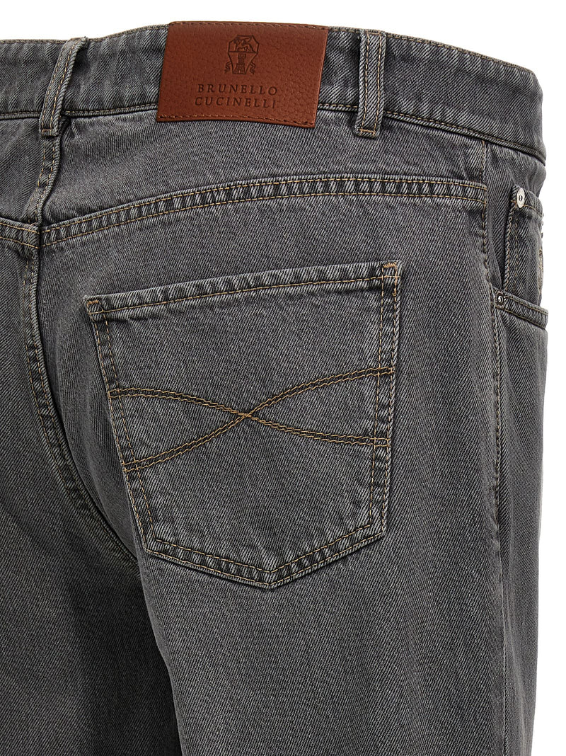 Brunello Cucinelli Logo Embroidery Jeans - Men