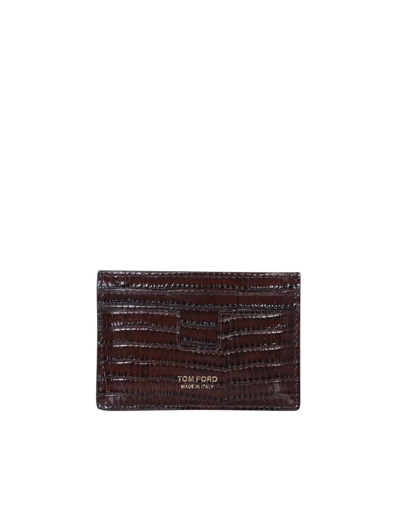 Tom Ford Tejus 4 Slots Brown Cardholder - Men - Piano Luigi