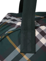 Burberry Shield Duffle Check Green Bag - Men