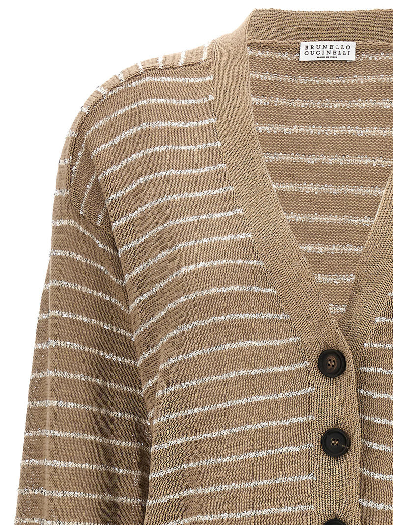 Brunello Cucinelli Sequin Striped Cardigan - Women