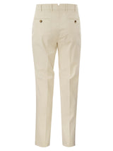 Brunello Cucinelli Italian Fit Cotton Gabardine Trousers - Men