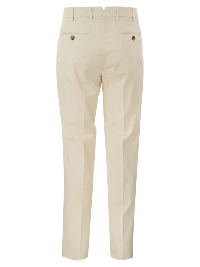 Brunello Cucinelli Italian Fit Cotton Gabardine Trousers - Men