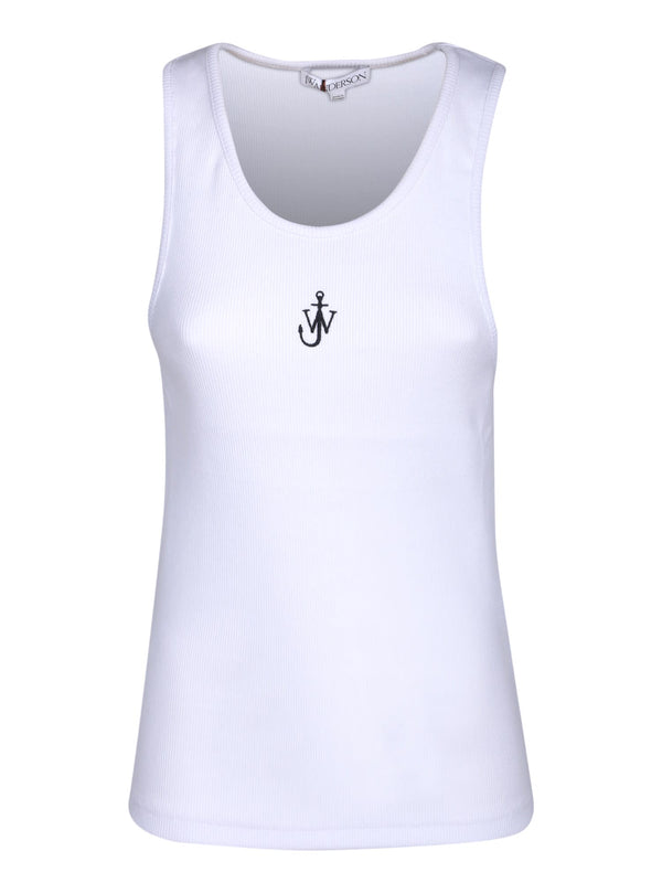 J.W. Anderson Embroidered Logo White Tank Top - Women