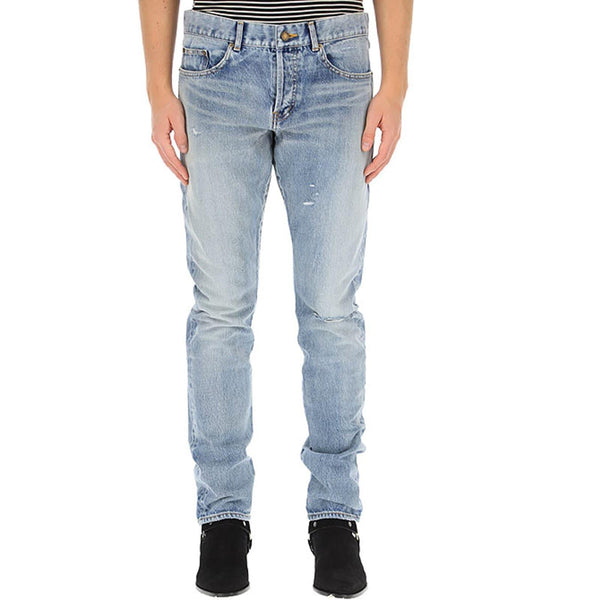 Saint Laurent Slim Cotton Denim Jeans - Men