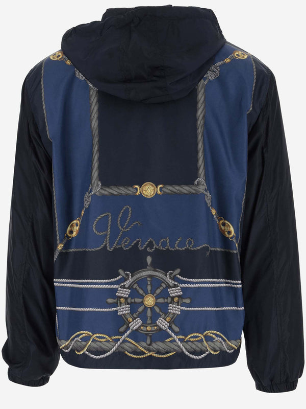 Nylon Jacket With Versace Nautical Pattern - Men