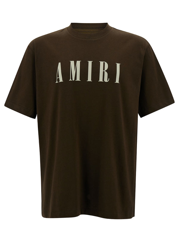 AMIRI Brown T-shirt With Contrasting Logo Print In Cotton Man - Men