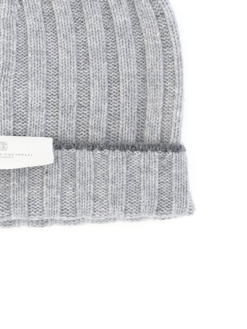 Brunello Cucinelli Cashmere Ribbed Knit Beanie - Men