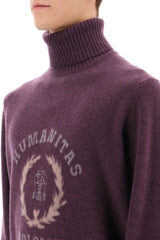 Brunello Cucinelli Cashmere Turtleneck With Punch Needle Embroidery - Men