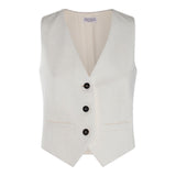 Brunello Cucinelli Herringbone-pattern V-neck Button-down Gilet - Women