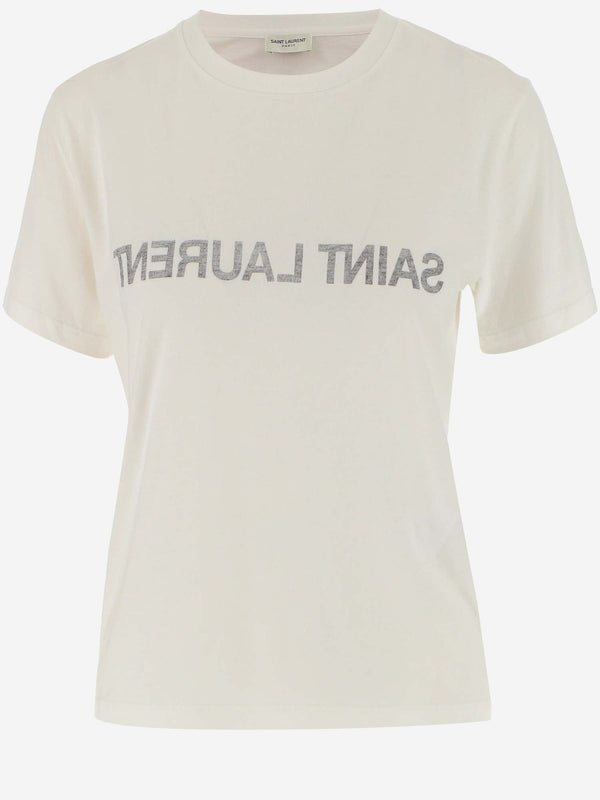 Saint Laurent Cotton T-shirt With Logo - Women