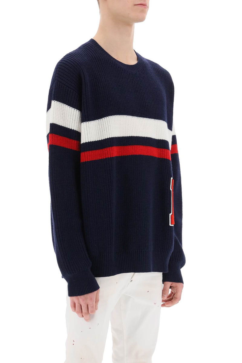 Dsquared2 Wool Sweater With Varsity Patch - Men