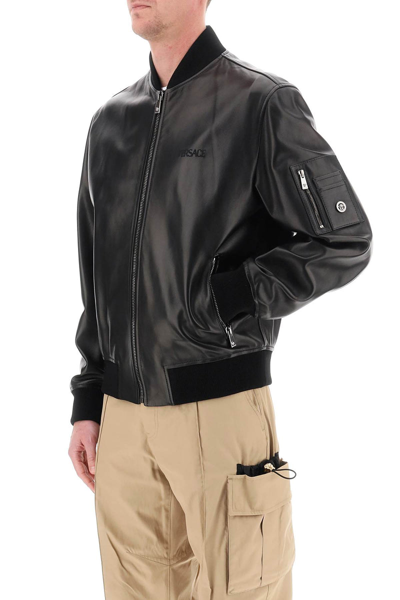 Versace Leather Bomber Jacket - Men