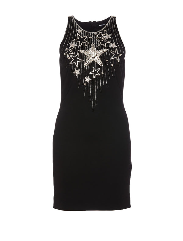 Balmain Embroidered Mini Dress Stars Motiv - Women