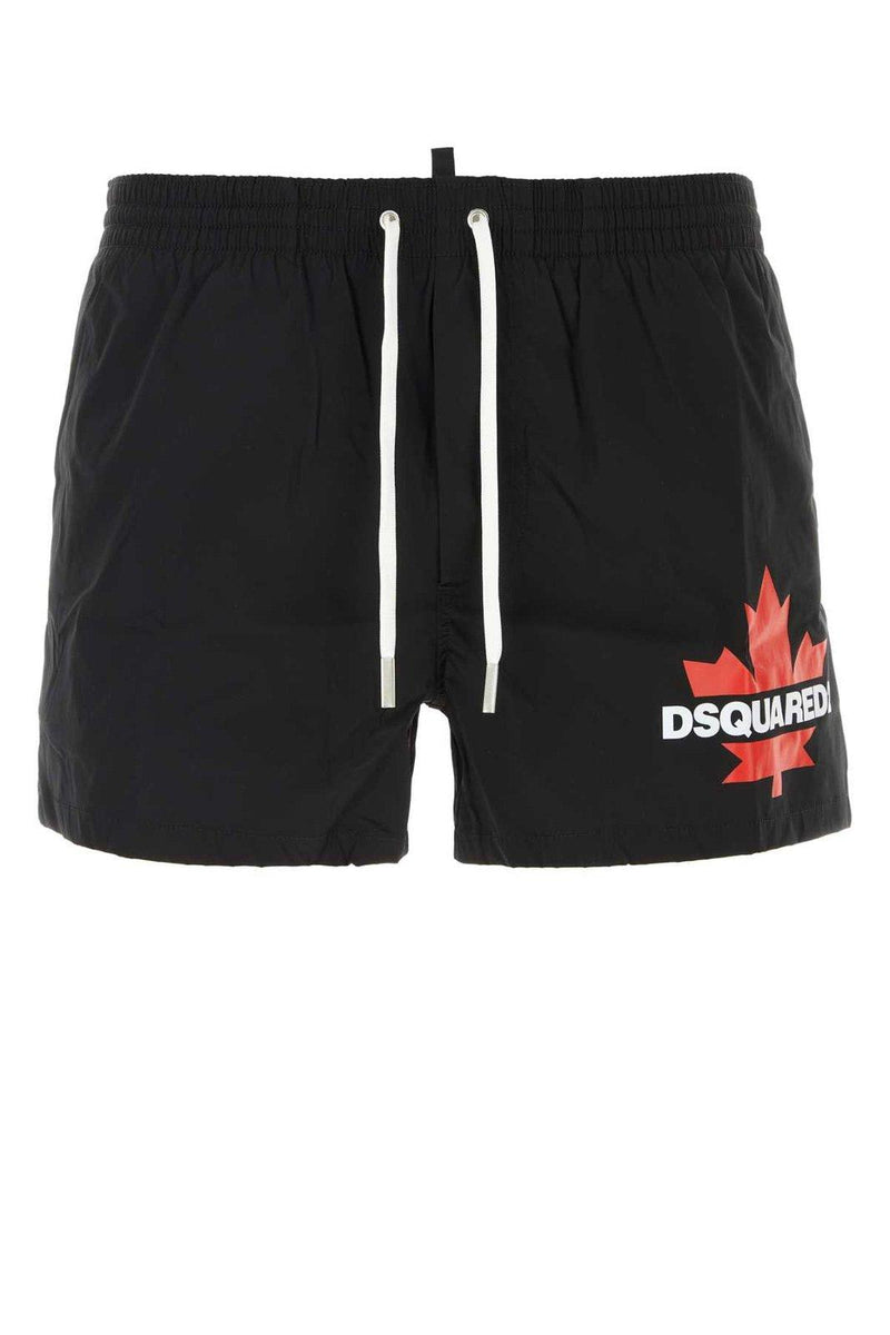 Dsquared2 Logo Printed Drawstring Swimming Shorts - Men