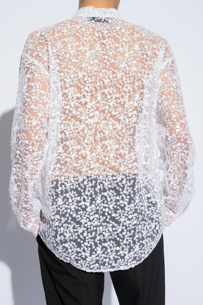 Dsquared2 Sequin Embellished Semi-sheer Shirt - Men - Piano Luigi