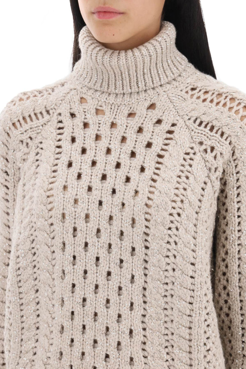 Brunello Cucinelli dazzling Irish Cables Turtleneck Sweater - Women