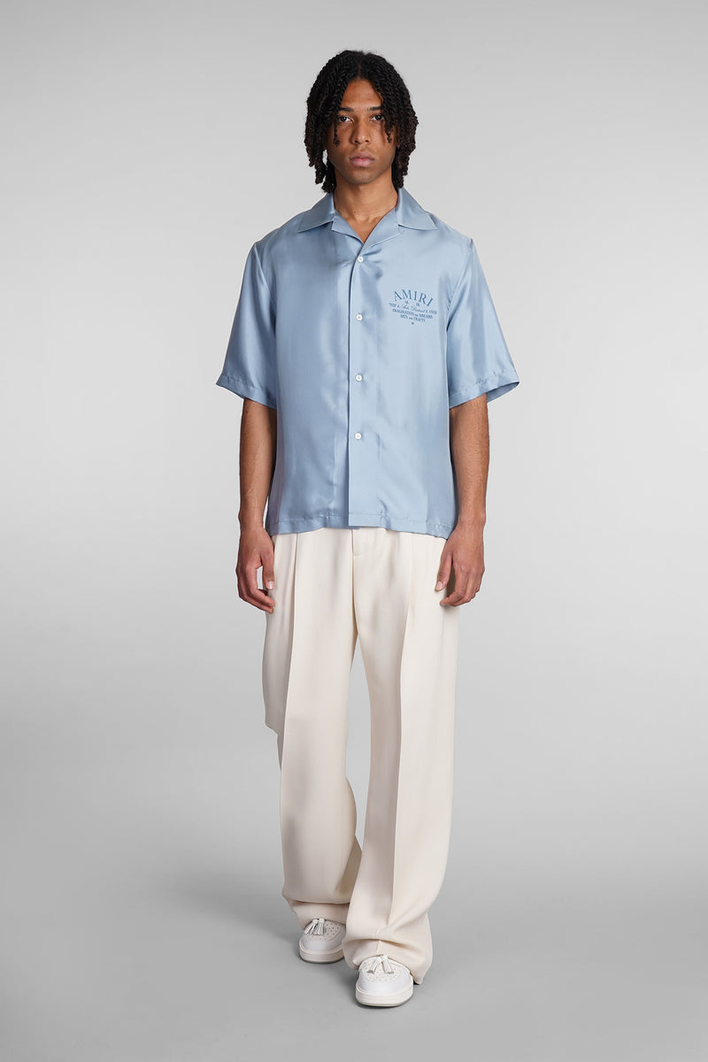 AMIRI Shirt In Cyan Silk - Men