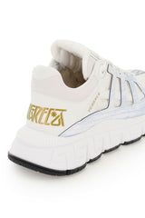 Versace White Leather Blend Trigreakers - Women