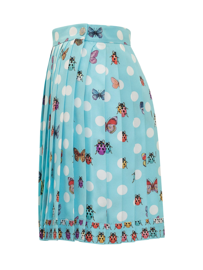 Versace Butterflies Pleated Silk Skirt - Women