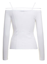 Jacquemus sierra White Long-sleeve Top With Logo Detail In Jersey Woman - Women