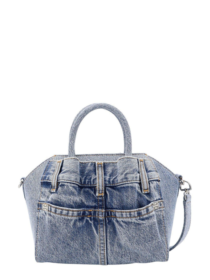 Givenchy Mini Antigona Lock Denim Tote Bag - Women