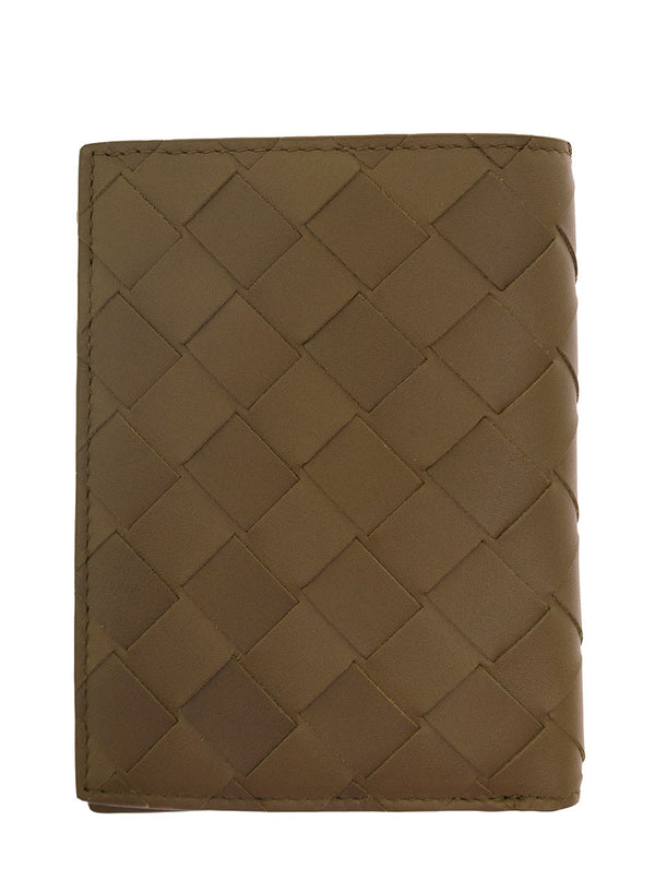 Bottega Veneta Beige Bi-fold Card-holder With Intreccio Motif In Leather Woman - Men