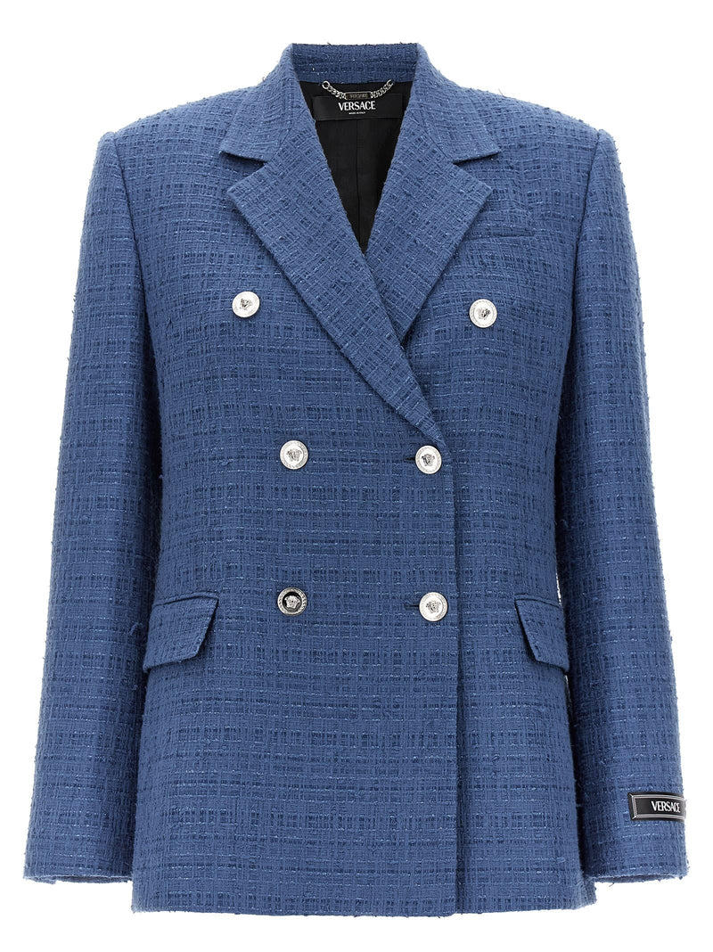 Versace Bouclè Tweed Blazer - Women - Piano Luigi