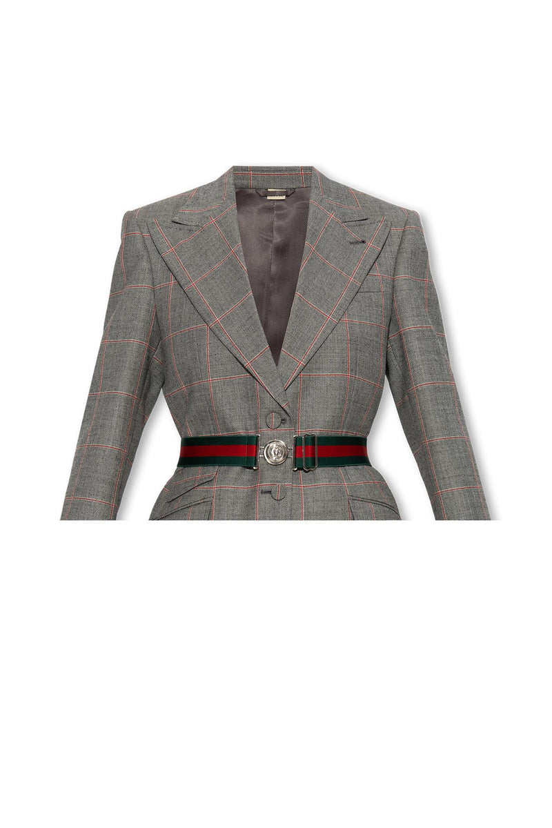 Gucci Belted Wool Blazer - Women